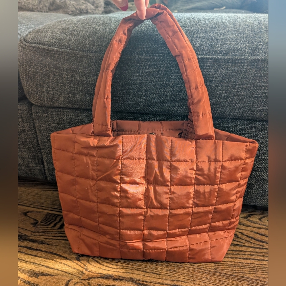 Quilted Orange Tote Bag